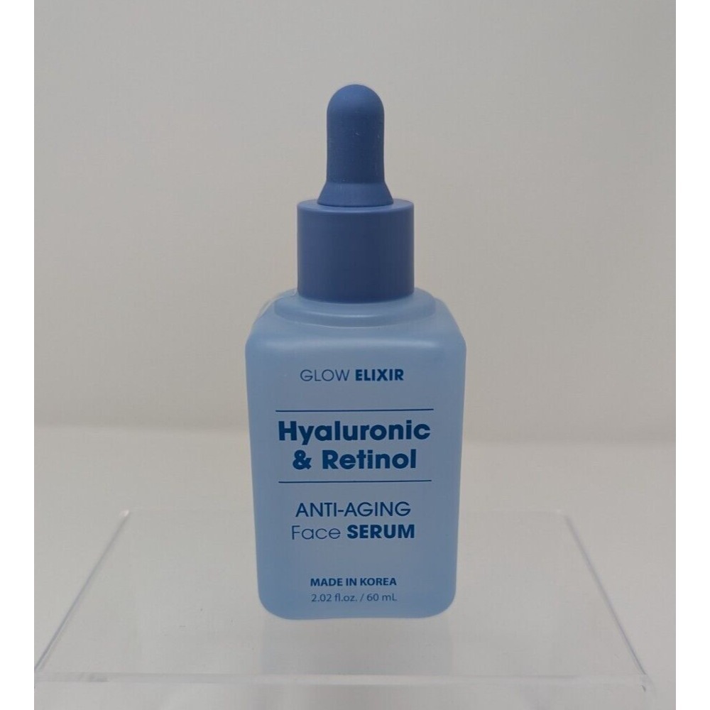 Korean‎ Glow Elixir Hyaluronic & Retinol Anti-Aging Facial Serum 2.02 FL.OZ NEW